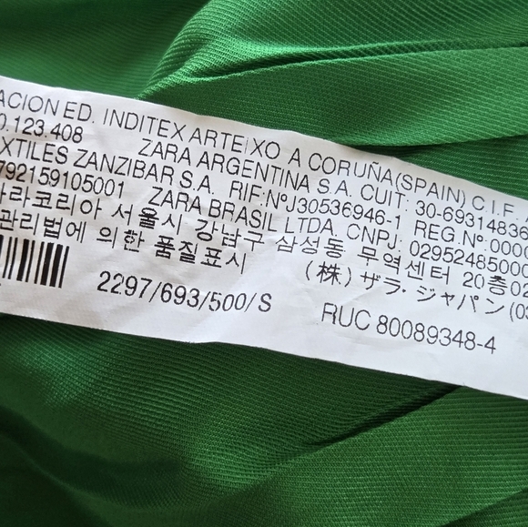 ZARA LIMITED EDITION GREEN PLEATED MIDI DRESS WITH PUFF SLEEVES 2297/693 small - Picture 12 of 15